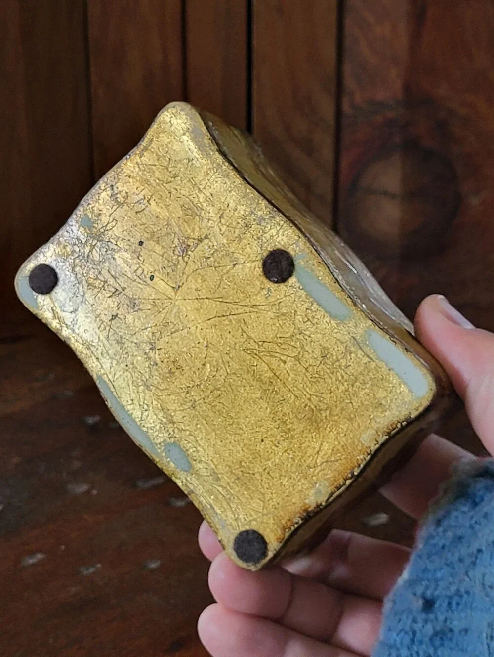 Vintage Small Ornate Gold Trinket Box